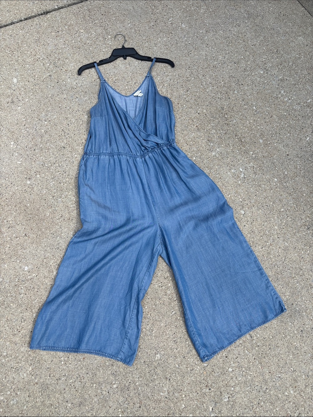 a.n.a Light Blue Sleeveless Wide-Leg Jumpsuit